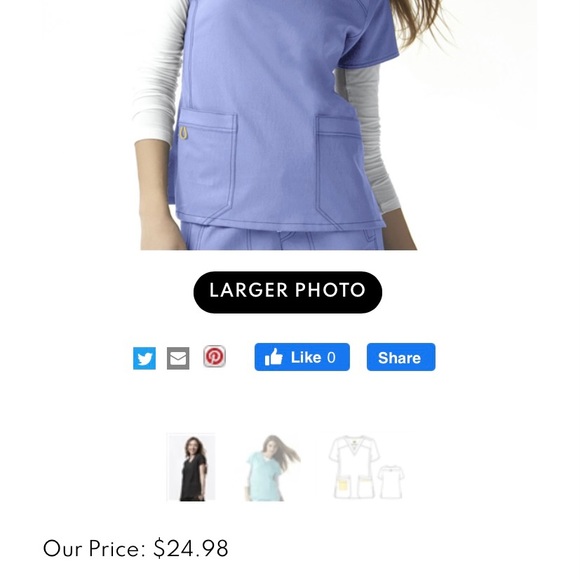Wonder Wink four-stretch v-neck Scrub top - Picture 3 of 5